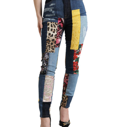 Levendige lappendeken skinny jeans