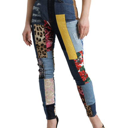 Levendige lappendeken skinny jeans