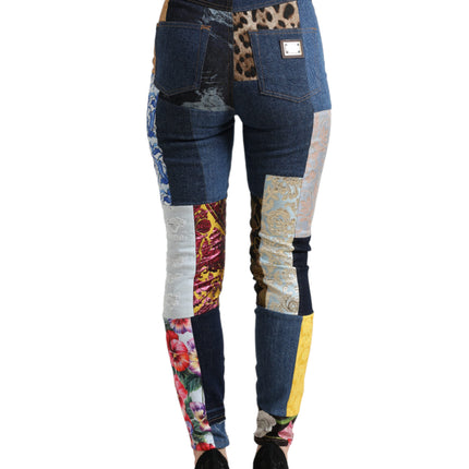 Levendige lappendeken skinny jeans