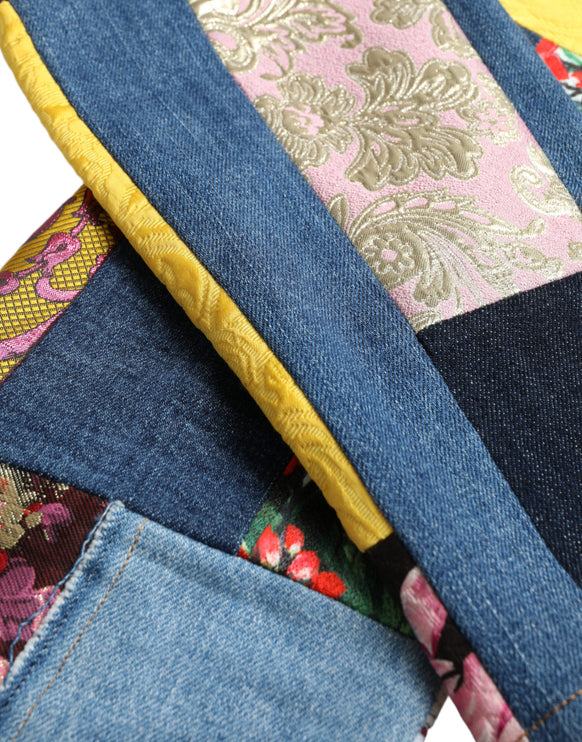 Jeans magri vibranti patchwork