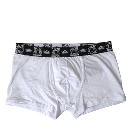 Elite White Cotton Stretch Boxers