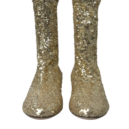 Elegante diseño exclusivo de botas de oro de ternero medio