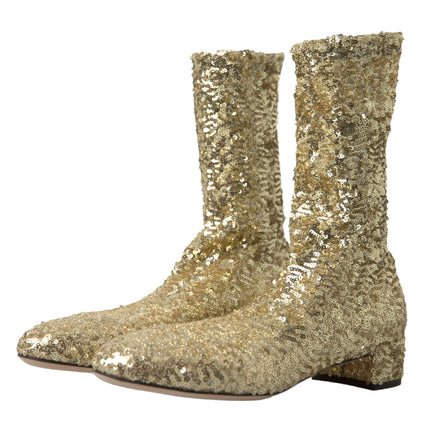 Elegante diseño exclusivo de botas de oro de ternero medio