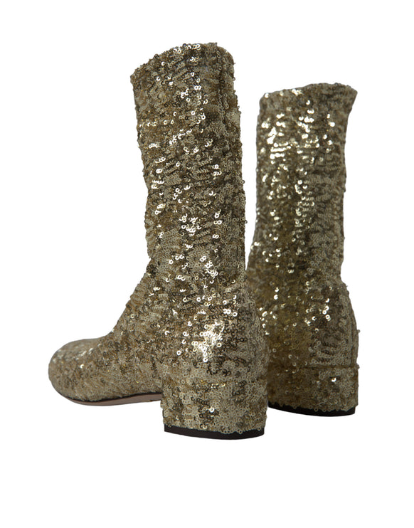 Elegante diseño exclusivo de botas de oro de ternero medio