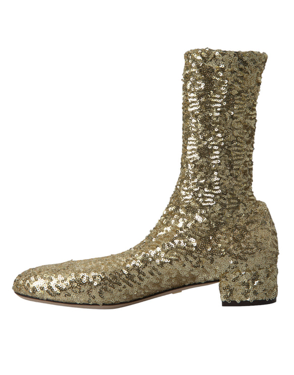 Elegante diseño exclusivo de botas de oro de ternero medio