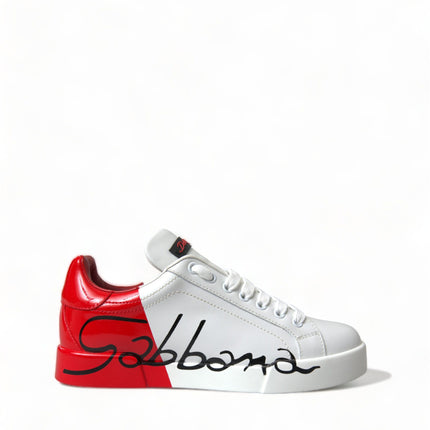 Eleganti sneaker portofino in pelle bianca