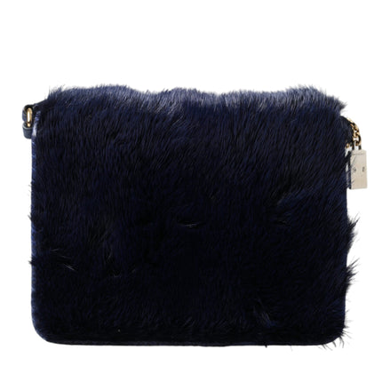 Exquisite Blue Mink Fur Shoulder Bag