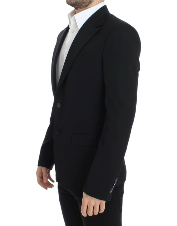 Blazer en laine noire élégante Slim Fit