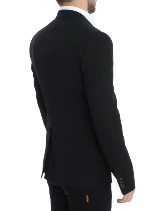 Blazer en laine noire élégante Slim Fit