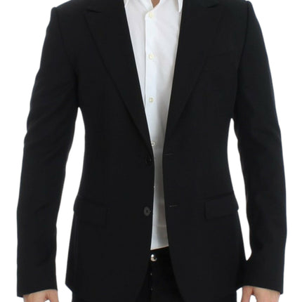 Blazer en laine noire élégante Slim Fit