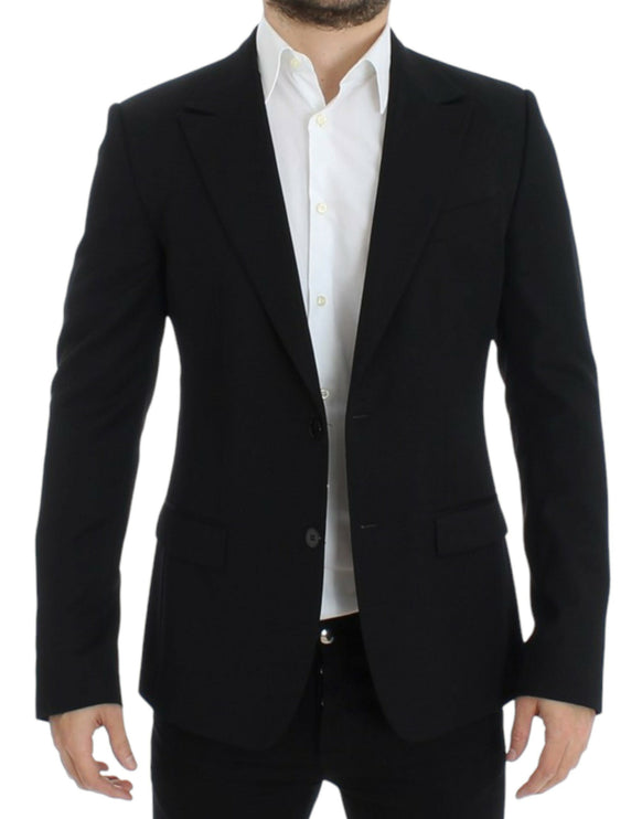 Blazer en laine noire élégante Slim Fit