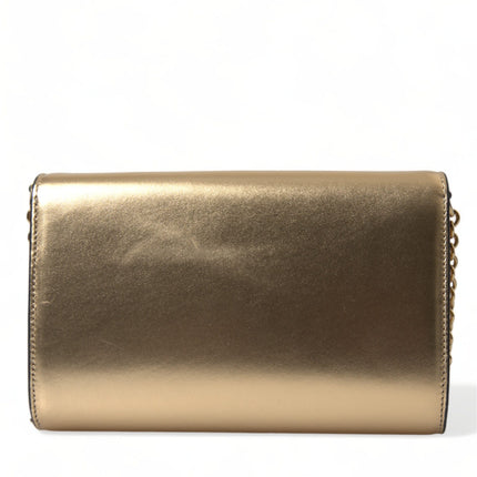 Elegant Metallic Gold Leather Crossbody Purse