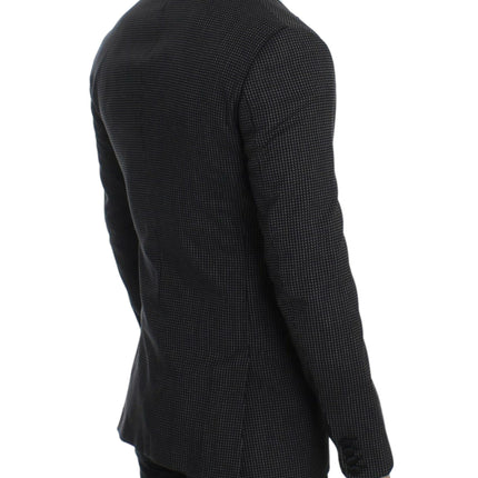 Élégant blazer slim fit en pointillés noirs