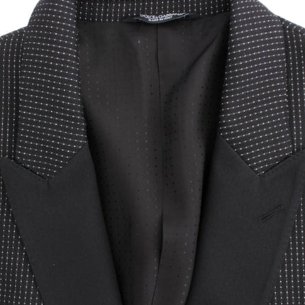 Élégant blazer slim fit en pointillés noirs