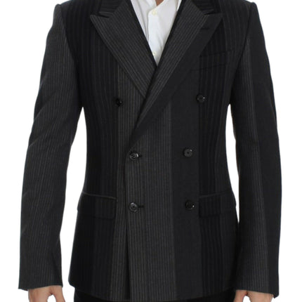 Élégant blazer mince en laine gris gris