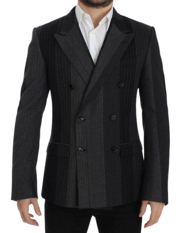 Élégant blazer mince en laine gris gris