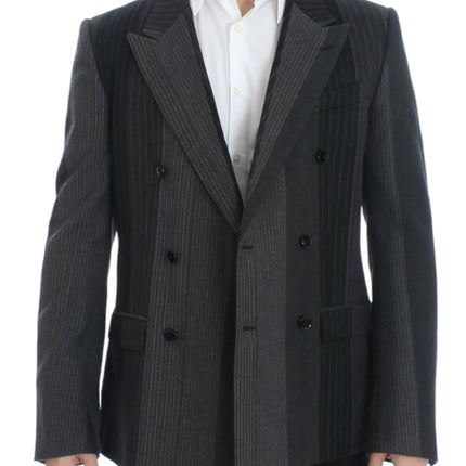 Élégant blazer mince en laine gris gris