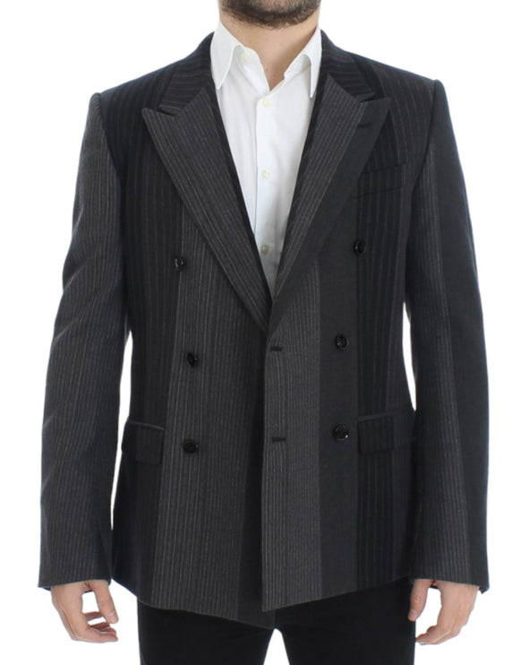 Élégant blazer mince en laine gris gris