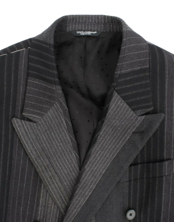 Élégant blazer mince en laine gris gris