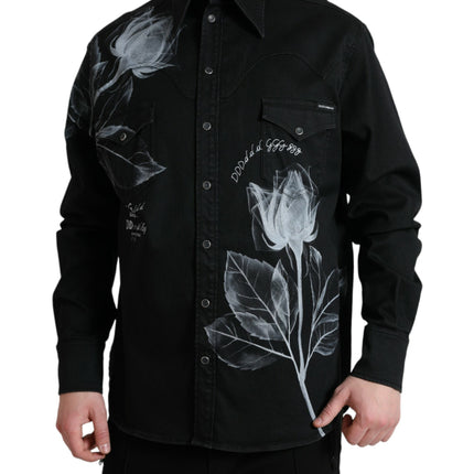 Elegante camisa de vestir con estampado floral