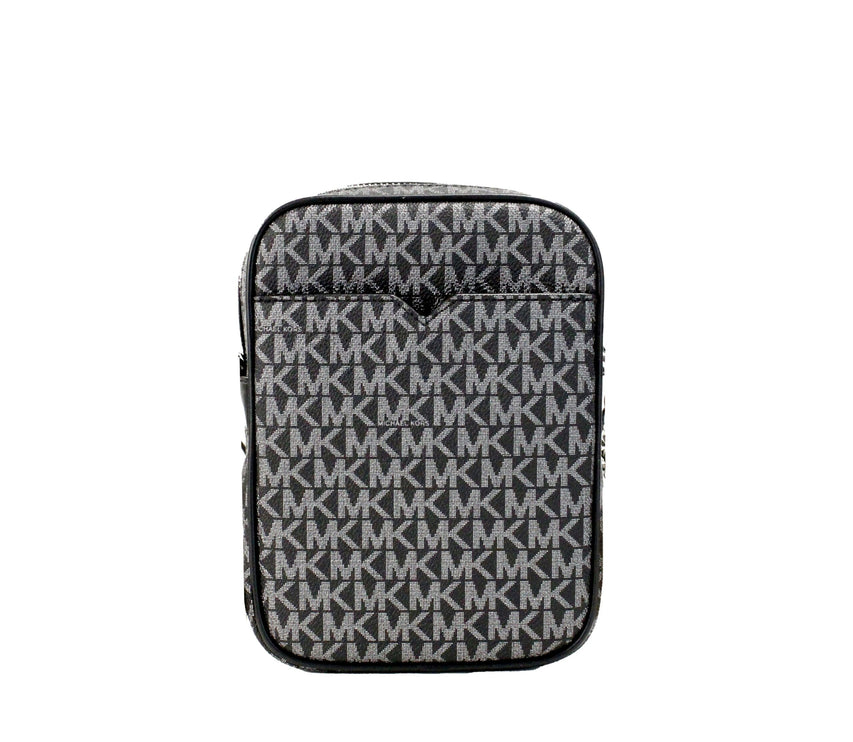 Negro Plata PVC Vuelo Cuero Norte Sur Cadena Crossbody Bolsa