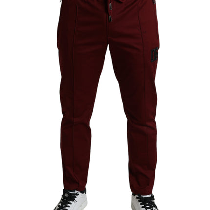 Maroon Cotton Stretch Jogger Pants