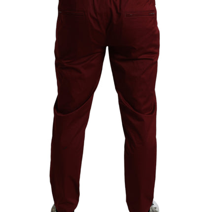 Maroon Cotton Stretch Jogger Pants