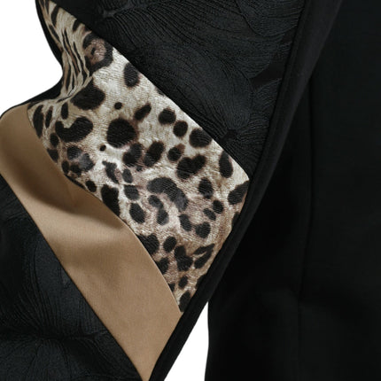 Elegantes pantalones de jogger de leopardo negro