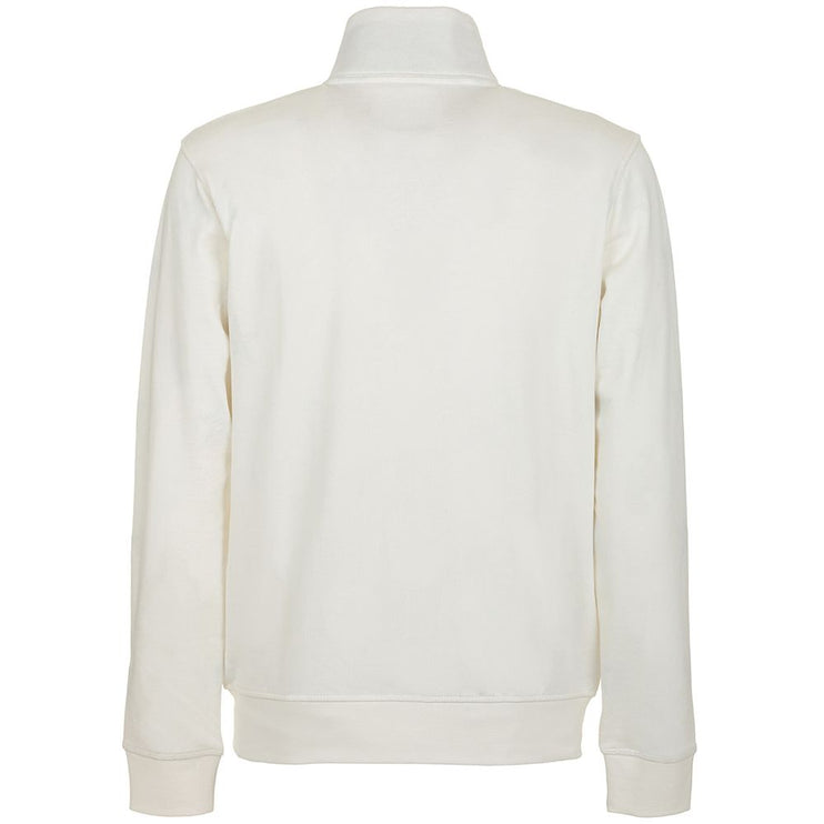 Elegant White Turtleneck Sweater with Zip Closure