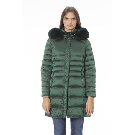 Chic Green Long Down Winter Jacket