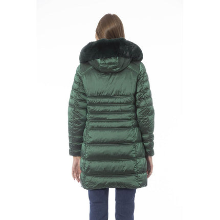 Chic Green Long Down Winter Jacket