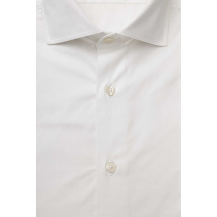 Sleek White Slim Fit Camisa de algodón