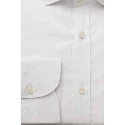 Camisa blanca de cuello francés de ajuste delgado