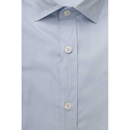 Elegante camisa azul claro de ajuste delgado