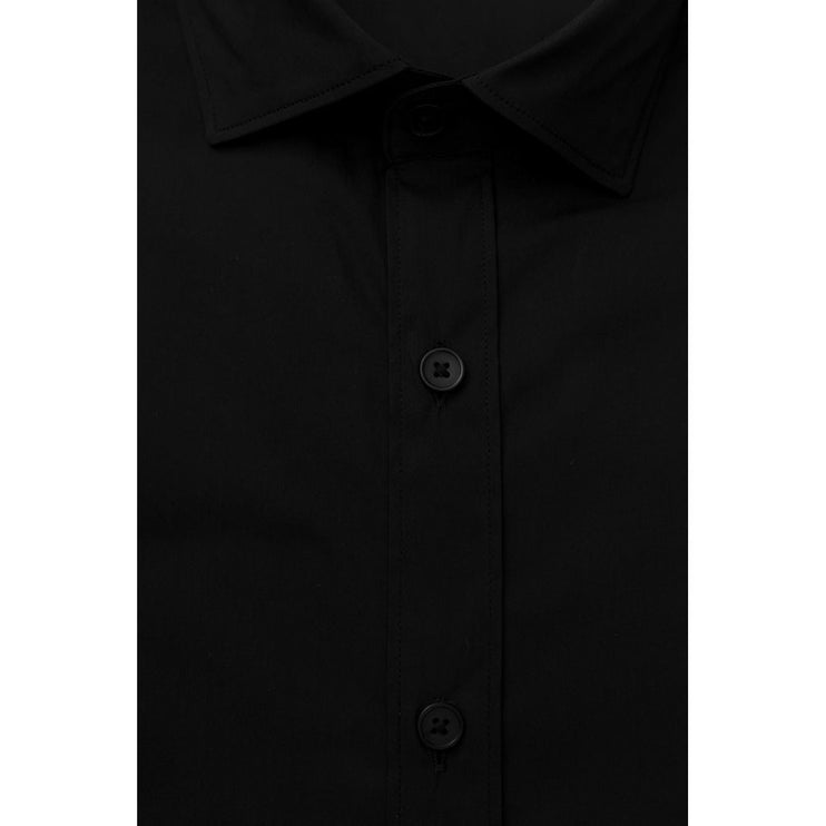 Sleek Black Slim Fit Fit French Camish