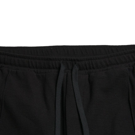 Pantalones de corredor de mezcla de algodón negro elegante