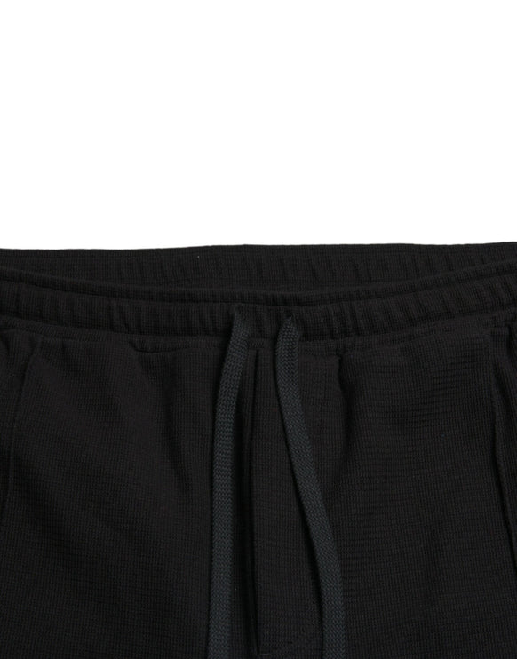 Pantalones de corredor de mezcla de algodón negro elegante