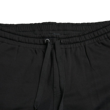 Elegantes pantalones de algodón de algodón negro