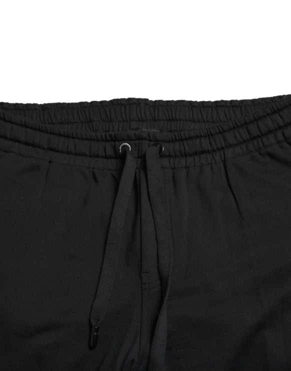 Elegantes pantalones de algodón de algodón negro