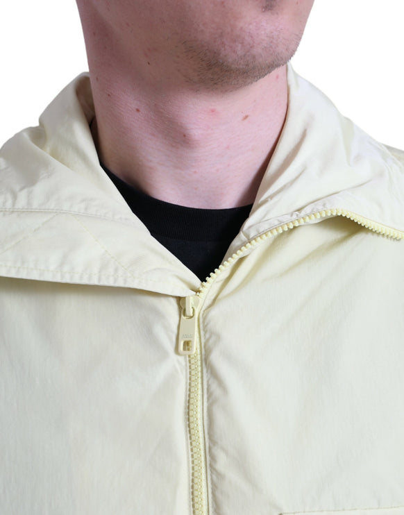 Elegant Yellow Windbreaker Jacket