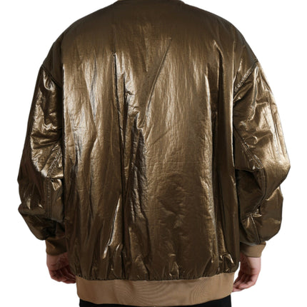 Elegante chaqueta de bombardero de bronce