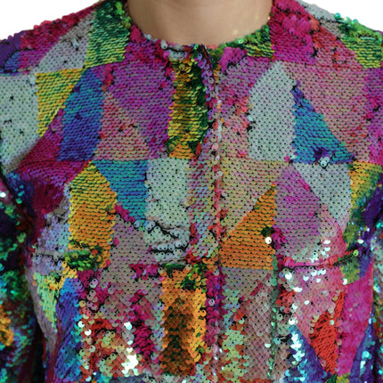 Veste longue à paillettes multicolores