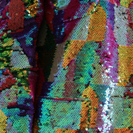 Veste longue à paillettes multicolores