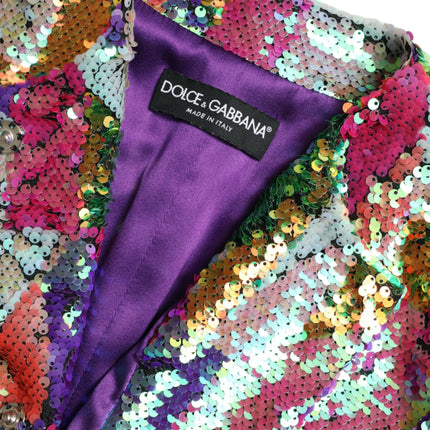 Veste longue à paillettes multicolores