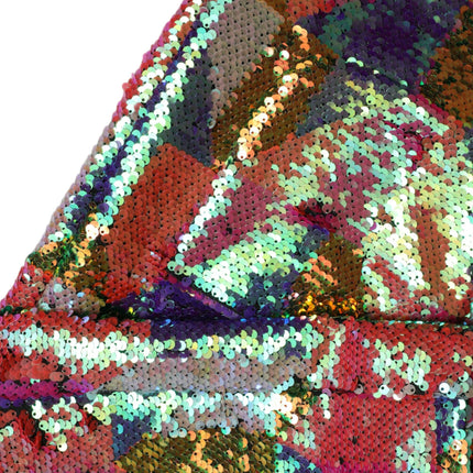 Veste longue à paillettes multicolores