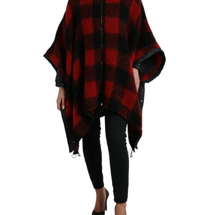 Elegant Buffalo Check Poncho Jacket