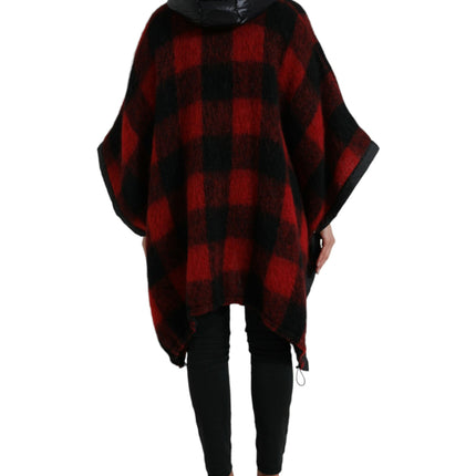 Elegant Buffalo Check Poncho Jacket