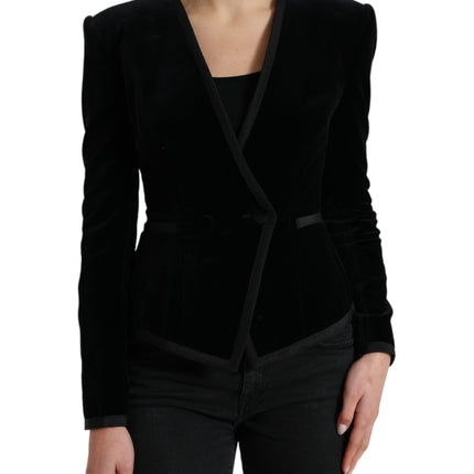 Elegant Double Breasted Cotton-Silk Blazer