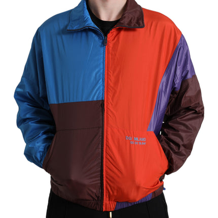 Veste de brise-vent de tissu techno multicolore