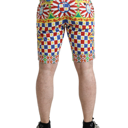 Pantaloncini di bermuda a stampa multicolore